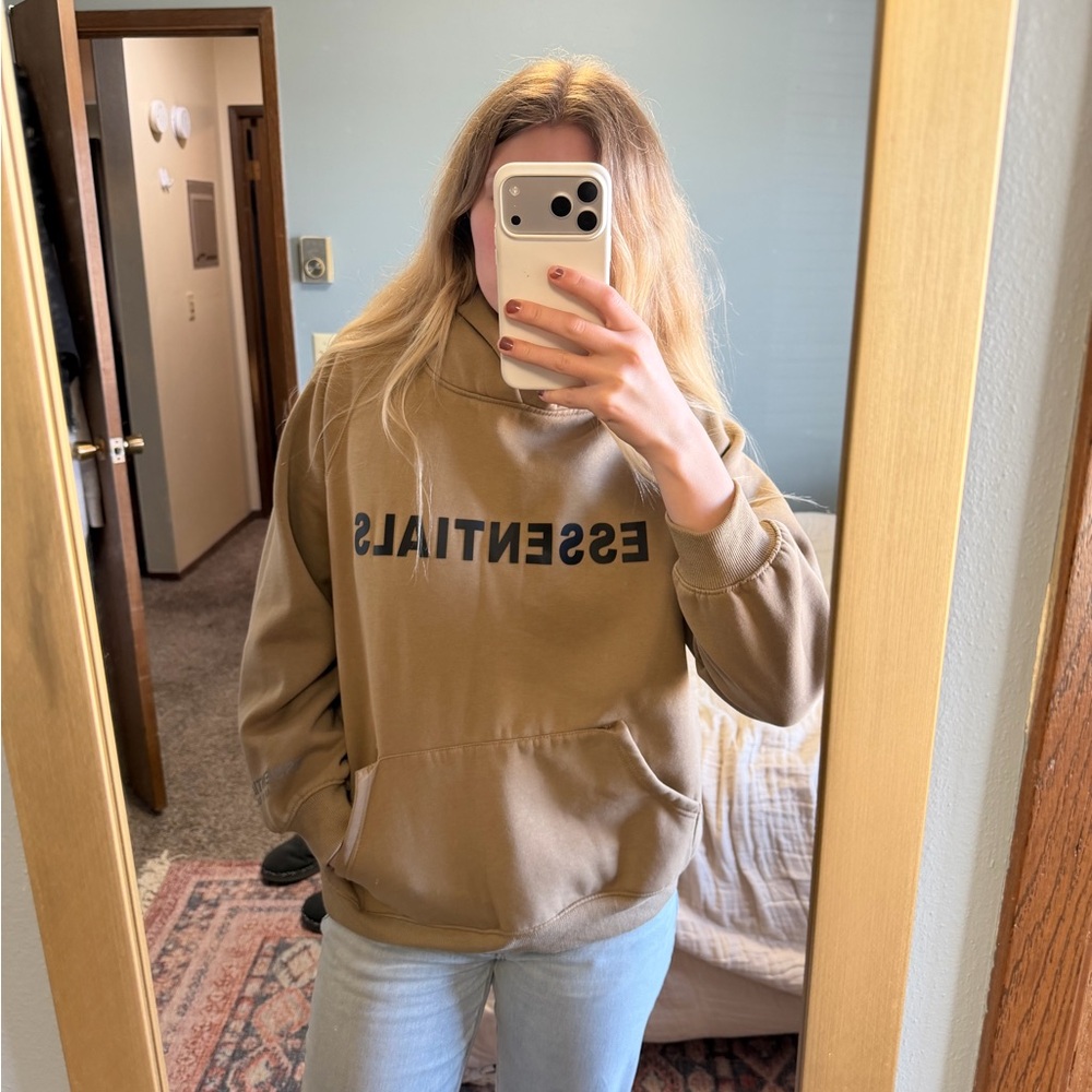 Essentials Tan Crewneck Pullover Sweatshirt